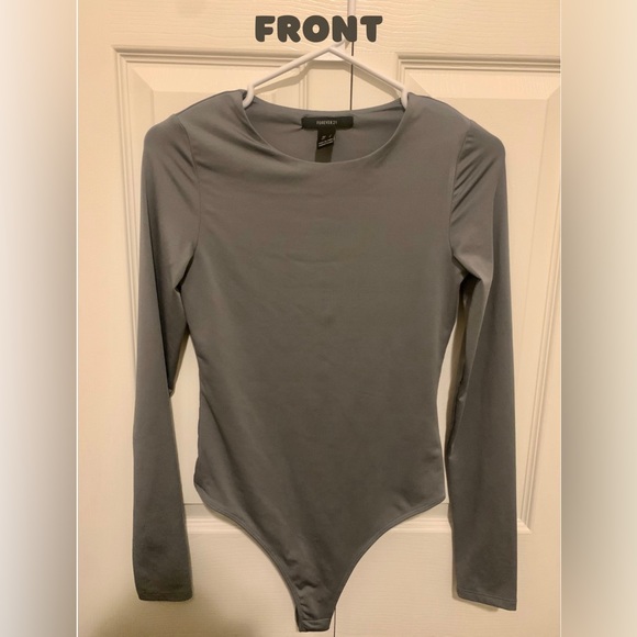 Forever 21 woman’s size small grey long sleeve body suit - Picture 1 of 4